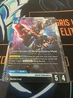 Gundam Card Game Unicorn Gundam 02 Banshee (Destroy Mode) GD01-003 LR - Image 2