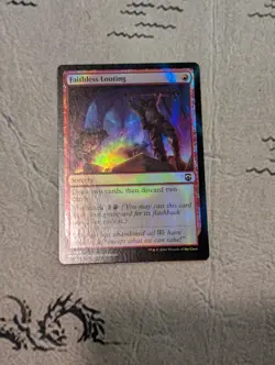 MTG Faithless Looting - Ripple Foil - Actually Flat! See pics and desc for info - Image 1