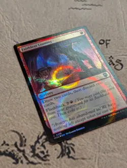 MTG Faithless Looting - Ripple Foil - Actually Flat! See pics and desc for info - Image 2