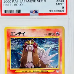 2000 Pokemon Japanese Neo 3 Entei #244 Holo Rare - PSA 9 MINT - Image 4