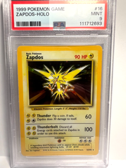 Zapdos PSA 9 1999 Base Set #16 Pokemon Holo Rare Mint - Image 1