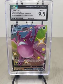Pokemon Crobat VMAX SWSH099 Shining Fates Full Art Holo Black Star Promo LP - Image 1