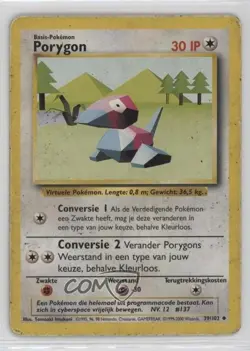 Porygon Dutch Pokemon Base Set #39 1999 01ey - Image 1