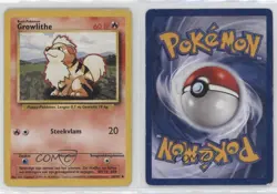 Growlithe Dutch Pokemon Base Set #28 1999 01ey - Image 3