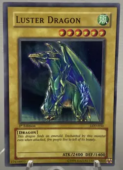 YUGIOH LUSTER DRAGON LOD-050 HOLO 1ST EDITION LP Condition ATK/2400 DEF/1400 - Image 1