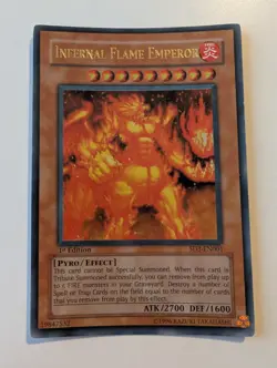 Yugioh Infernal Flame Emperor SD3-EN001 Ultra Rare 1st Edition LP - Image 1