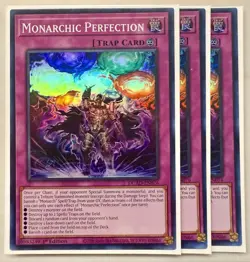 Yugioh! 3x Monarchic Perfection DUAD-EN076 Super Rare 1st Ed NM - Image 1