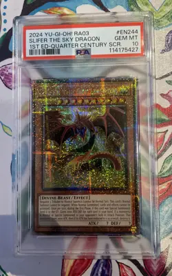 Yugioh Slifer the Sky Dragon RA03-EN244 1st QCR PSA 10 STAMPED 25th Anniversary - Image 2