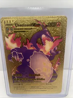 Charizard VMAX Fan Art Gold Rare Card #SV107/SV122 - Pokemon Custom Art - Image 1
