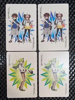 4 Jokers Pokemon trainers and "N" Japanese Black Kyurem Poker Playing Card 2012 - Image 1