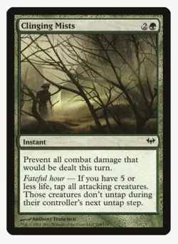 Clinging Mists #109 Dark Ascension (DKA) Magic Card in Protective Sleeve - Image 1