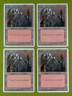 Mountain (A) x4 Fourth Edition 4th 4x Magic the Gathering MTG White Border - Image 1