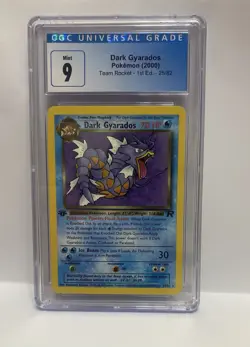 CGC 9 Pokemon Dark Gyarados 1st Edition Non-Holo Card 25/82 - Image 1