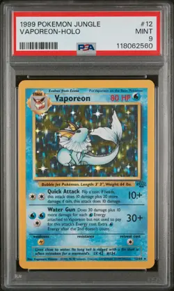 1999 POKEMON JUNGLE #12 VAPOREON-HOLO PSA 9 - Image 1
