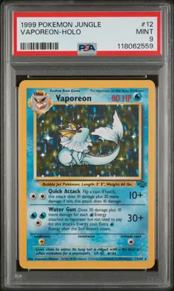 1999 POKEMON JUNGLE #12 VAPOREON-HOLO PSA 9 - Image 1