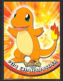 Charmander #04 1999 Pokemon Topps Series 1 TV Animation Blue Logo - Image 1