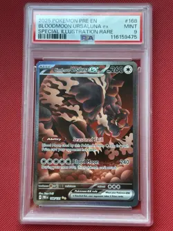 2025 POKEMON PRE EN SPECIAL ILLUSTRATION RARE #168 BLOODMOON URSALUNA EX PSA 9 - Image 1