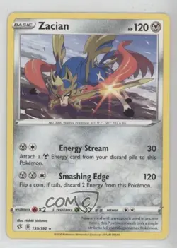 Zacian Pokemon Sword & Shield Rebel Clash #139 08j3 - Image 1