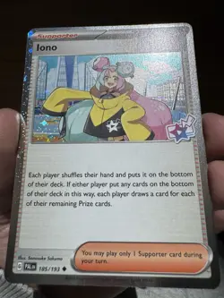 Iono 185/193 Stamped Cosmos Holo Tournament Collection Pokemon Trainer NM✨ - Image 3