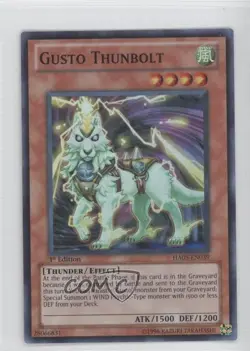 SR - Gusto Thunbolt 1st Ed. YuGiOh Hidden Arsenal 5: Steelswarm Invasion 0o3 - Image 1