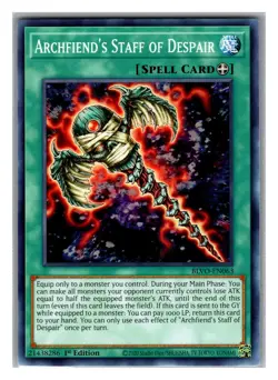 BLVO-EN063 ARCHFIEND'S STAFF OF DESPAIR COMMON 1ST EDITION YuGiOh CARD - Image 1