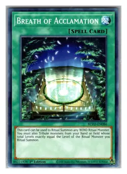 YuGiOh Spell Card Breath Of Acclamation BLVO-EN086 1st Edition Common - Image 1