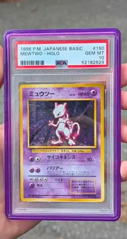 PSA 10 Mewtwo Holo GEM MINT Japanese Base Set Pokemon Card #150 1996 - Image 1