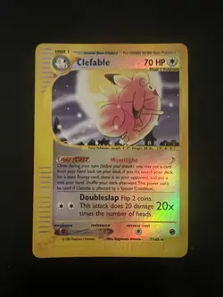 Pokemon TCG Clefable Expedition Base Set Holo Card 7/165 - Image 1