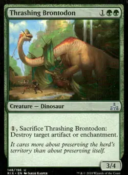 Thrashing Brontodon 148/196 Rivals of Ixalan MTG Magic the Gathering card - Image 1