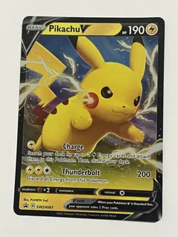 PIKACHU V Full Art Shining Fates Black Star Promo SWSH061 Pokemon Card - Image 1