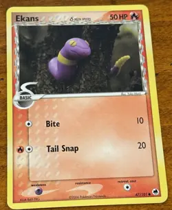 Ekans 47/101 EX Dragon Frontiers Reverse Holo Stamped Pokemon Card Hp - Image 1
