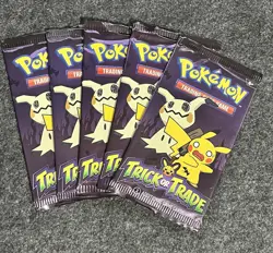 5 Pack Pokemon TCG Trick or Trade Booster Packs 2023 Halloween Card Lot Bundle - Image 1