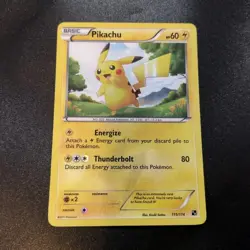 Pikachu 115/114 Black & White Base Secret Rare Pokemon Card LP - Image 1