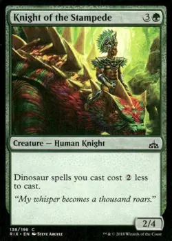 Knight of the Stampede 138/196 Rivals of Ixalan MTG Magic the Gathering card - Image 1