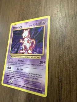 Pokemon Mewtwo Holo Card - 130 HP Psychic Barrier Skills, Rare, Near Mint 51/108 - Image 5