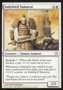Indebted Samurai - Medium Play MTG Betrayers of Kamigawa - Image 1
