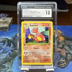 1999 Pokemon FRENCH 1st Edition Base Set Reptincel Charmeleon 24/102 CGC 10 GEM - Image 1