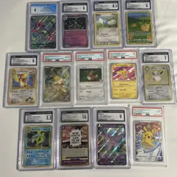 13 Graded PSA CGC Bundle Pokemon Lot Pokemon One Piece Vintage Promo KFC - Image 1