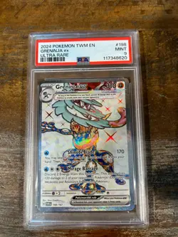 POKEMON 2024 Twlight Masquerade Ultra Rare GRENINJA EX #198 PSA 9 Mint RARE 3 - Image 1