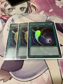 Yugioh! 3x NM Cosmic Cyclone TAMA-EN053 (Collectors Rare) - Image 1