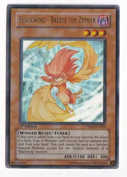 Yugioh! LP Blackwing - Breeze the Zephyr - TSHD-EN003 - Ultra Rare - 1st Edition - Image 1