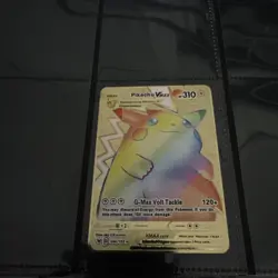 Pokemon TCG Pikachu VMAX Gold Metal Card Fan Art 044/185 Real* - Image 1