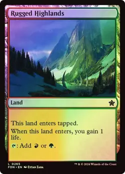 Rugged Highlands Foundations Foil MTG Magic The Gathering - Image 1