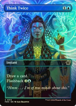 Think Twice (Borderless) Foil Foundations MTG Magic The Gathering - Image 1
