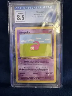 1999 Pokemon Slowpoke Fossil # 55/62 1st Ed. Non-Holo CGC 8.5 - Image 1
