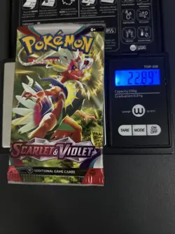 VERY HEAVY 22.89g Scarlet And Violet Base Pokemon TCG Booster Pack - Image 1