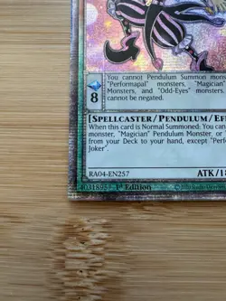 Yugioh Performapal Skullcrobat Joker Quarter Century Secret Rare RA04-EN257 NM - Image 4