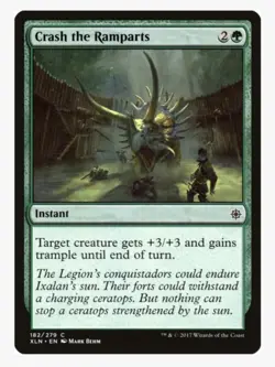 Crash the Ramparts #182 Ixalan (XLN) Magic Card in Protective Sleeve - Image 1
