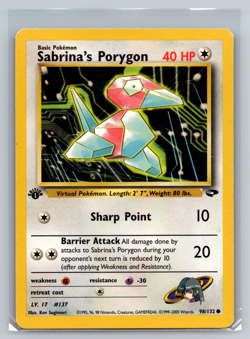 Sabrina's Porygon 98/132 Gym Challenge 1st Edition Vintage Pokemon Card WOTC LP - Image 1