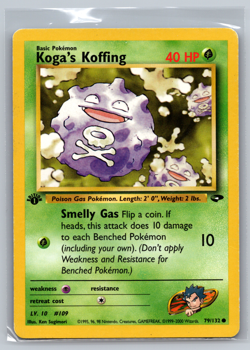 1x Koga's Koffing - 79/132 - Gym Challenge - 1st Edition - Pokemon Card - LP - Image 1